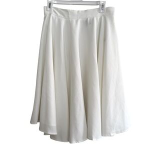 SHEIN White Circle Full Skirt Lined Crepe size M